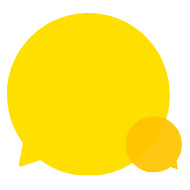 Added Value Icon of two yellow conversation bubbles overlapping each other depicting a conversation
