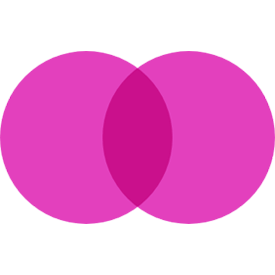Data Services Icon of two overlapping pink circles