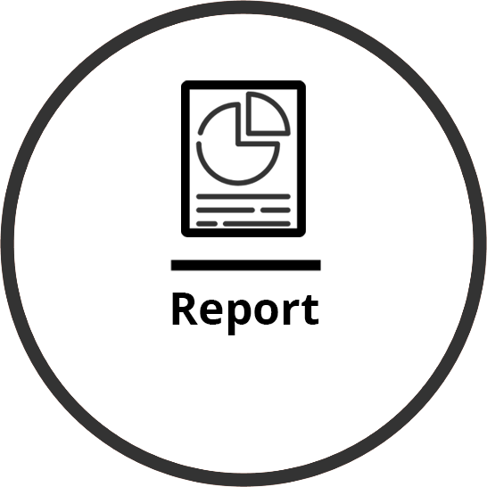 B Corp, B Lab report icon in a circle 