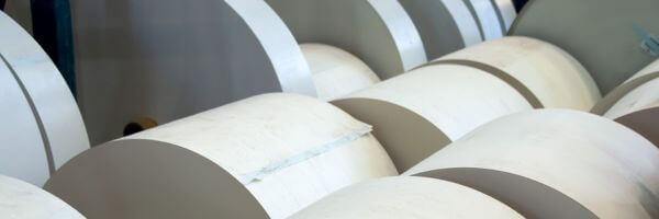 Fresh reams of paper for printing created and stored in a sustainable paper mill